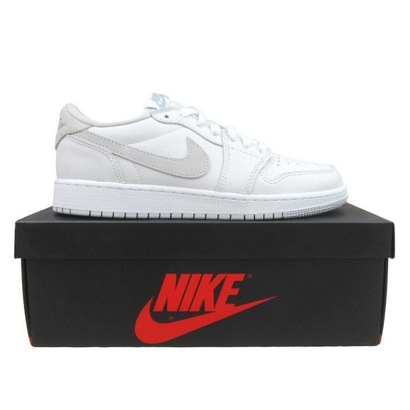 Air Jordan 1 Low OG GS Size 7Y / Womens Size 8.5 Grey White Sneakers NEW